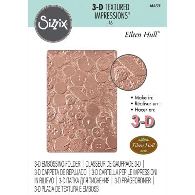 Sizzix Tim Holtz Textured Impressions 3D Embossing Folder - Vintage Buttons